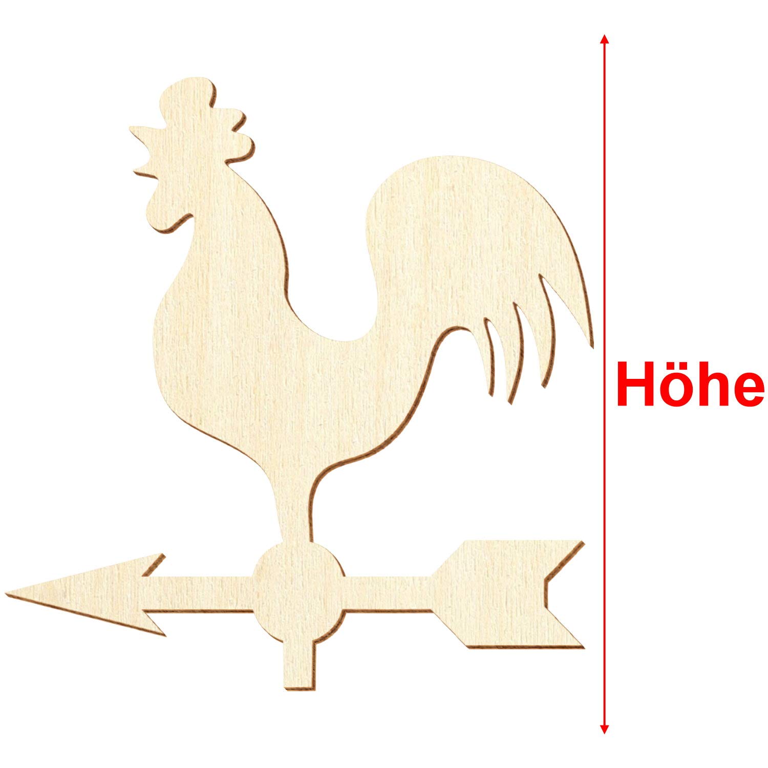 Bandierine in legno per il tempo libero, 5-50 cm, dimensioni: 7 cm, confezione da 100 pezzi