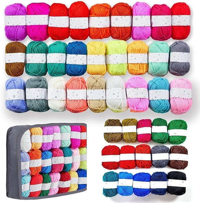 BESGEER 42 Roll x25g Tufting Yarn Kit, Acrylic Carpet Yarn for Tufting and Rug Making
