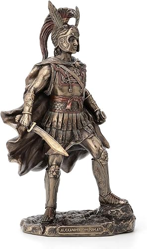 Veronese Design Estatua de guerrero griego romano de Alexander The Great de 12 pulgadas con acabado de bronce antiguo