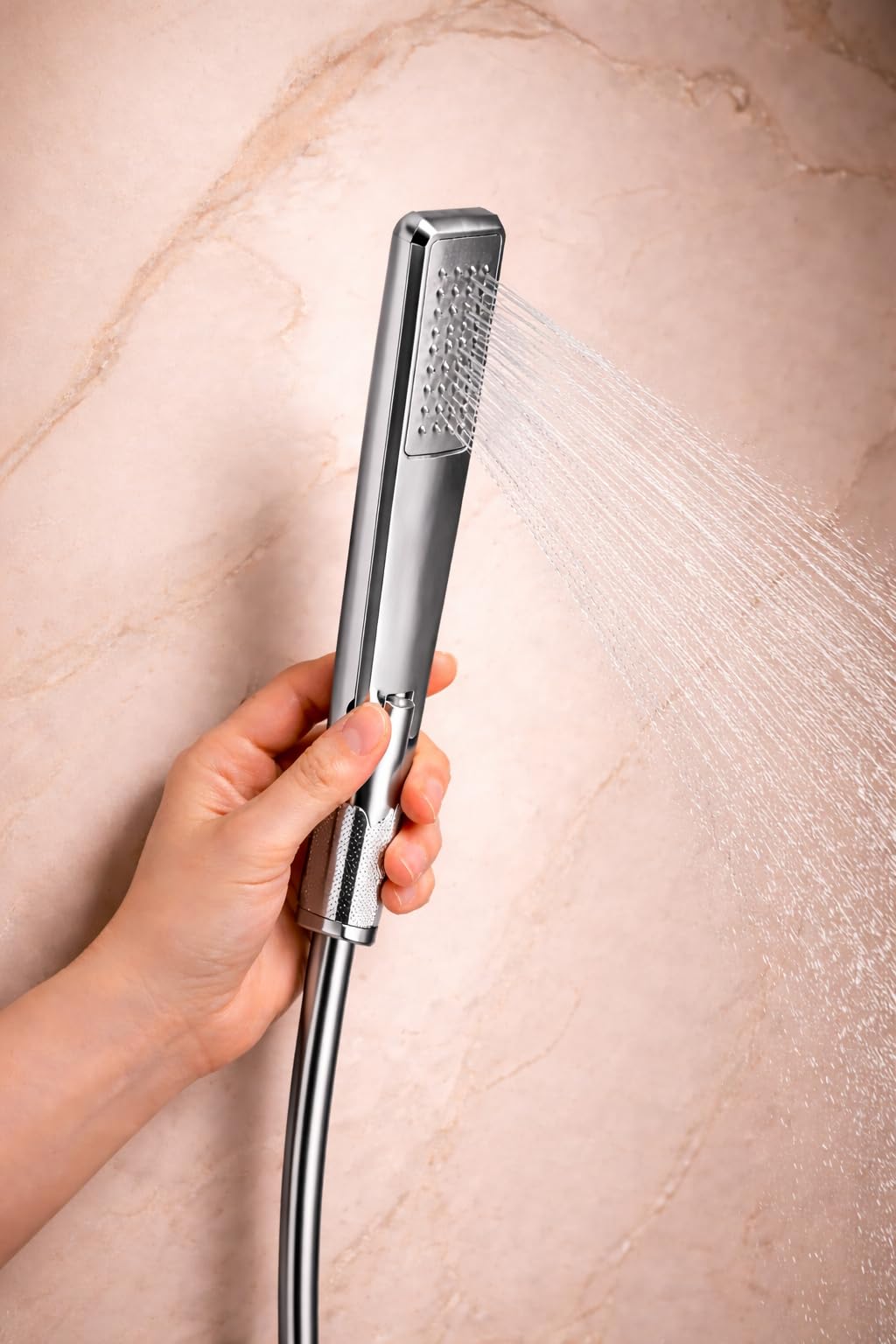 Grifo Ducha Monomando Baño Diseño Moderno con Kit Completo Flexo 1,8 m y Mango | Grifo Bañera y Ducha Latón Anticorrosión Cartucho Cerámico | Grifería Ducha | IMEX Toscana BDT064-5(Cromo)
