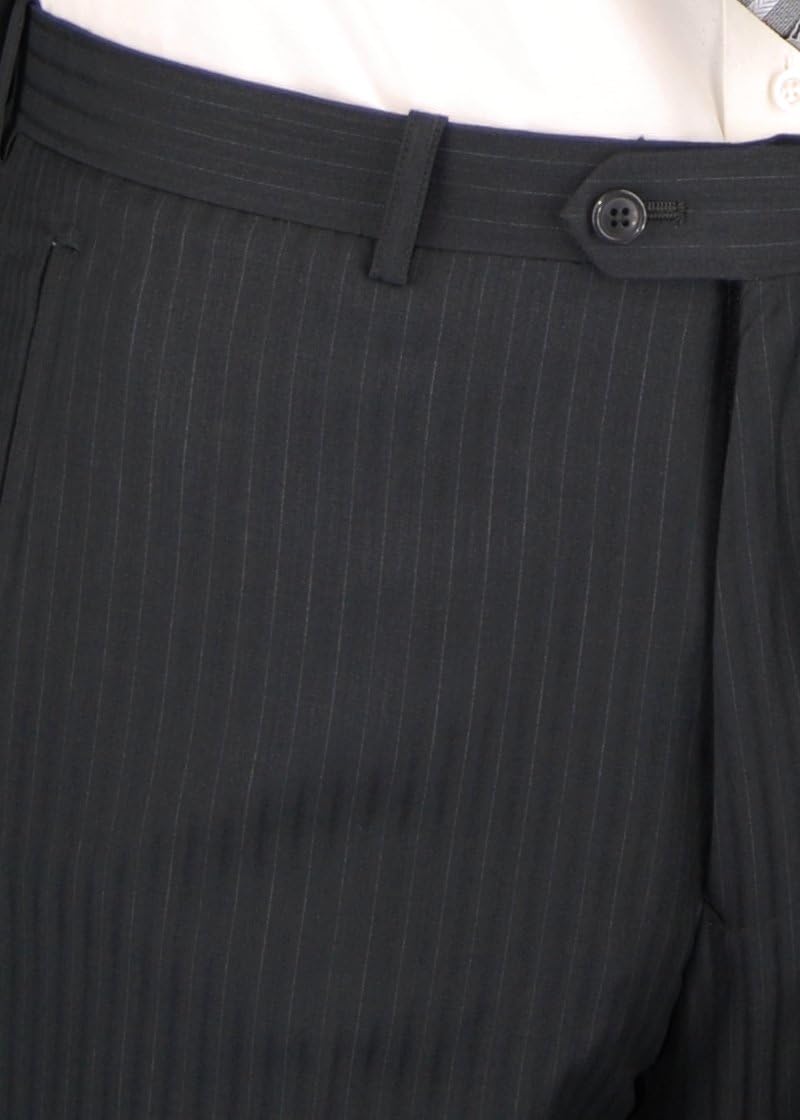 DTI GV Executive Men's Italian Wool Three Button Suits Stripe Jacket Pants Set
