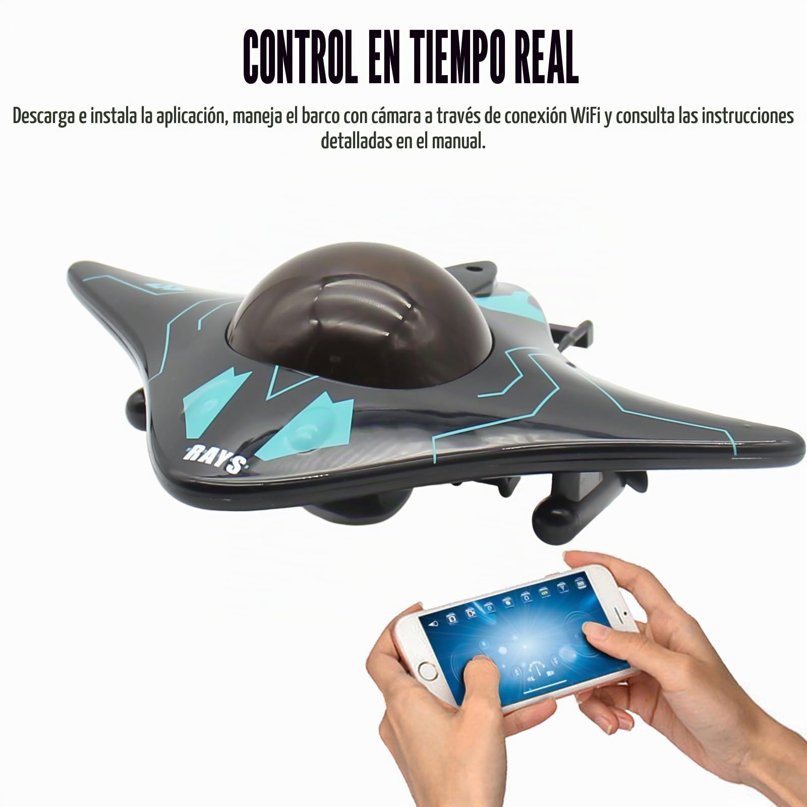 Fisca Barco teledirigido con cámara, control inalámbrico, 6 canales, impermeable, para piscinas y lagos, tiro en tiempo real, juguete RC para botes