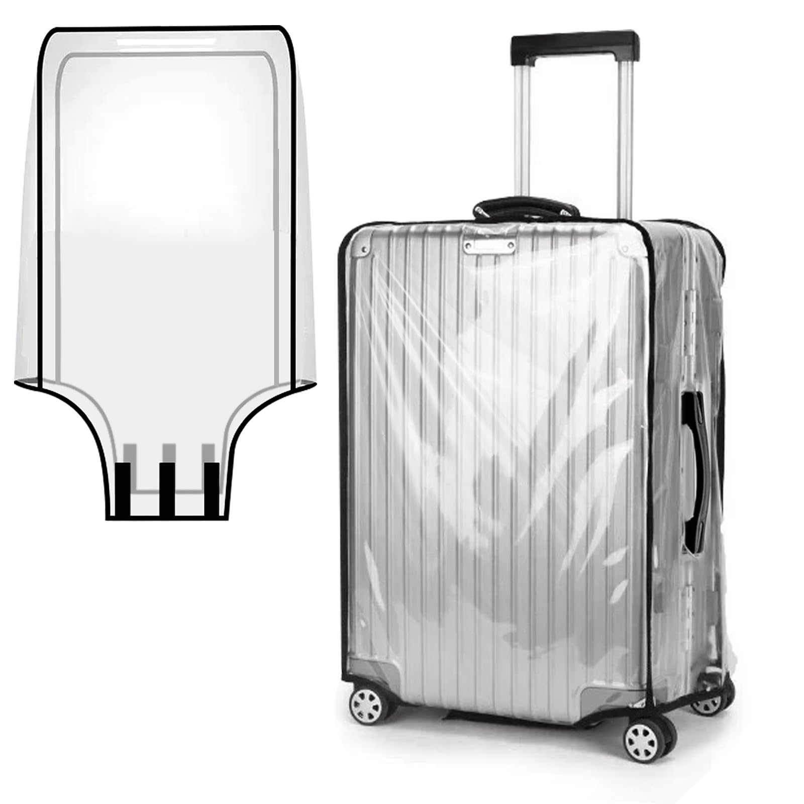 Housse De Protection Valise 30 Pouces - Protection PVC Transparente Imperméable Anti-Rayures Et Anti-Poussière