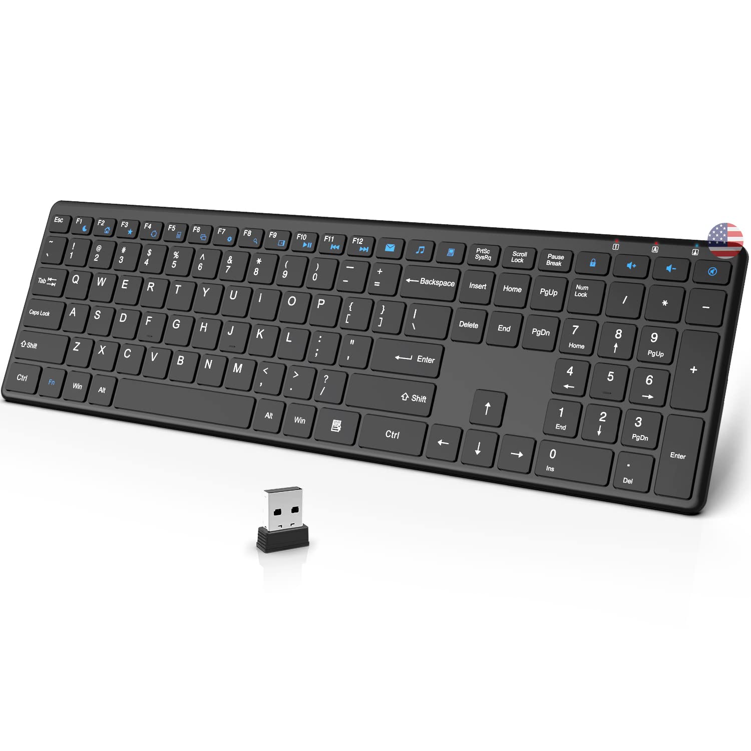 Buy Deeliva Wireless Keyboard, Full Size Ergonomic Keyboard with