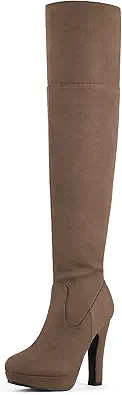 DREAM PAIRS Women's Thigh High Chunky Heel Platform Over The Knee Boots