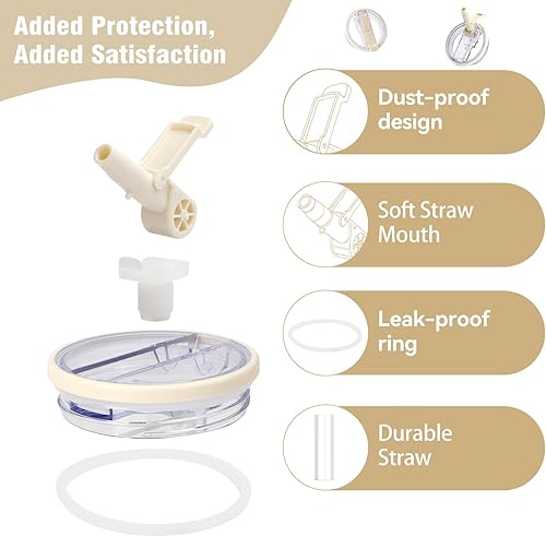 Miniatura 4 de Tapa Flip Straw Pro de 40oz para Stanley, 2025 NUEVA Tapas a Prueba de Fugas de Repuesto para Stanley Quencher y ProTour, Tapa de Vaso Sin Derrames