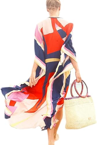 Miniatura 4 de Bsubseach - Caftán para traje de baño para mujer estampado étnico vestido largo