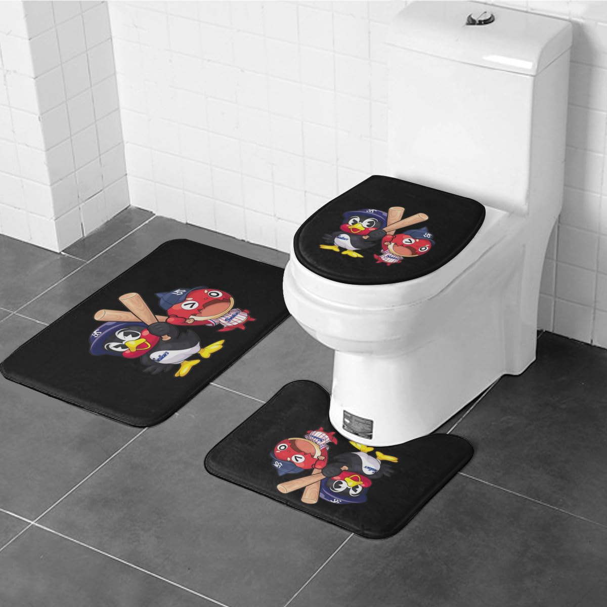 Amazon｜東京ヤクルトスワローズ つば九郎 トイレマット 3点セット