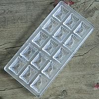 Vista 3 de Grainrain Moldes de chocolate de plástico Moldes de caramelo de flores rectangulares Moldes de policarbonato de plástico Moldes de chocolate S5-19379