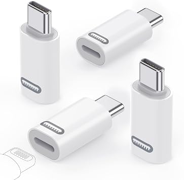 MoKo Lightning to Type C Adapter 4-Piece Set Lightning to Type C Conversion Adapter 480Mbps Data Transfer/35W PD Charging Compatible Aluminum Shell Lightweight Compact iOS to Type C Converter