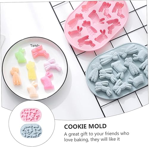 Miniatura 7 de PRETYZOOM Molde de silicona de conejo, bandeja de decoración de conejo, molde de gelatina, molde de gelatina, molde de conejo, bandeja de jabón,