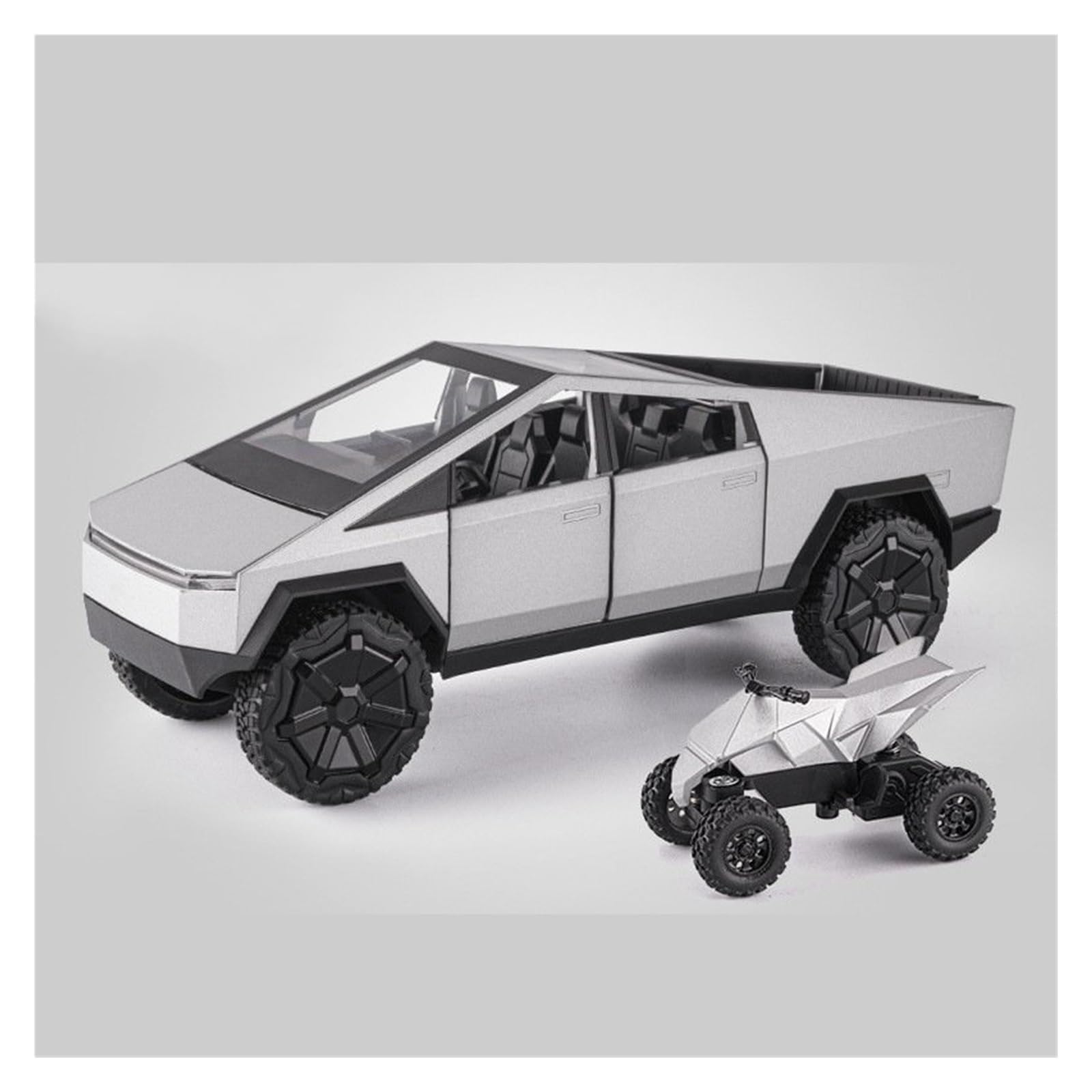 UIFCOG Die Cast Collectible Car Model 1:24 For Tesla For Cybertruck Alloy Car Model Diecast Collect Decoration(Silver)