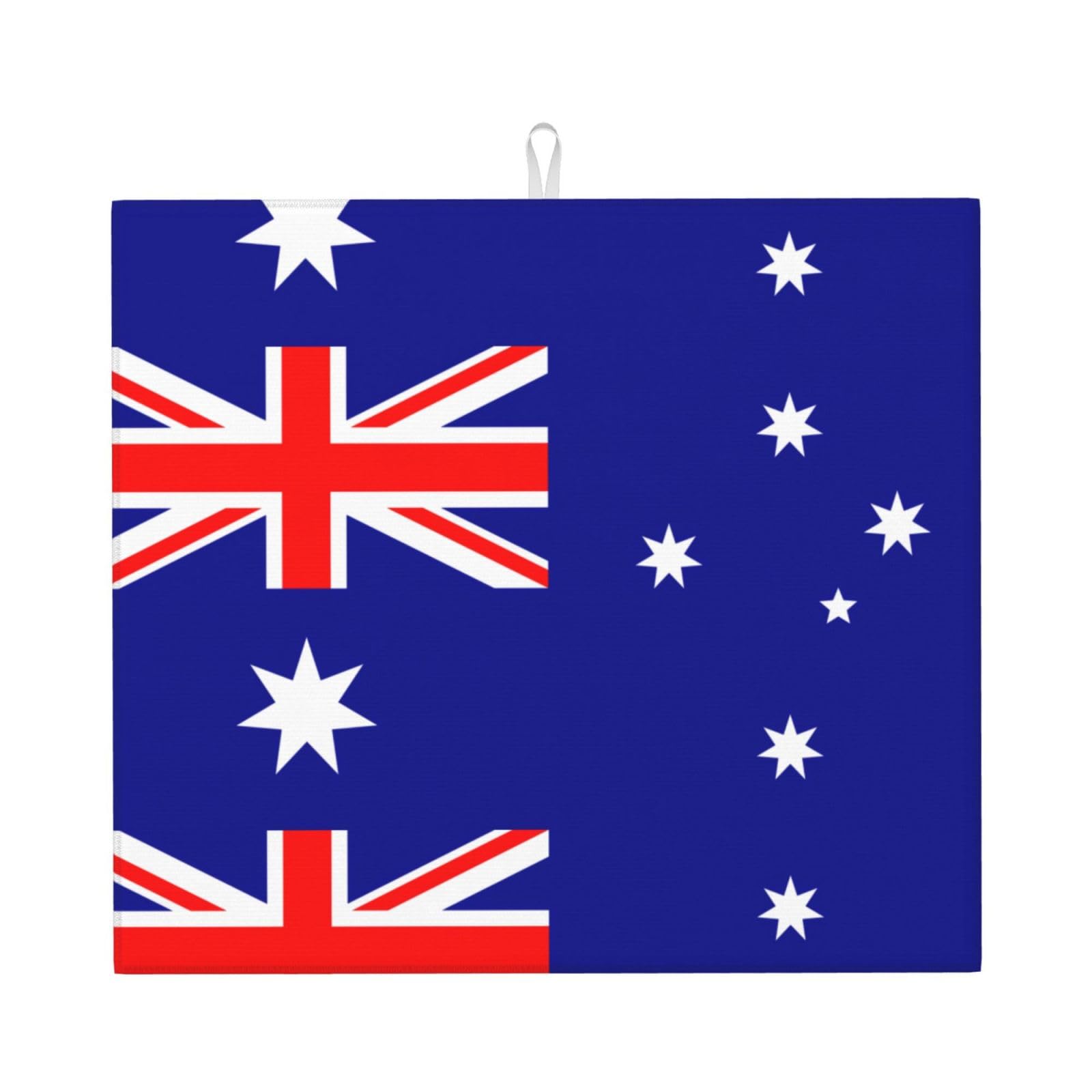 HJFCZH Australian flag Prints Kitchen Drying Mat – Absorbent Microfiber Throw for Dishes, Non-Slip Counter Cover, Quick-Drying Layer with Fade-Resistant Print