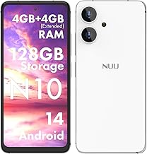 NUU Teléfono celular básico N10 para T-Mobile, Mint, Metro, Qlink, Tello y más 4 GB/128 GB, perfecto para adolescentes, Dual SIM 4G, Octa-Core 6.6 pulgadas 90Hz HD+, teléfonos desbloqueados Android