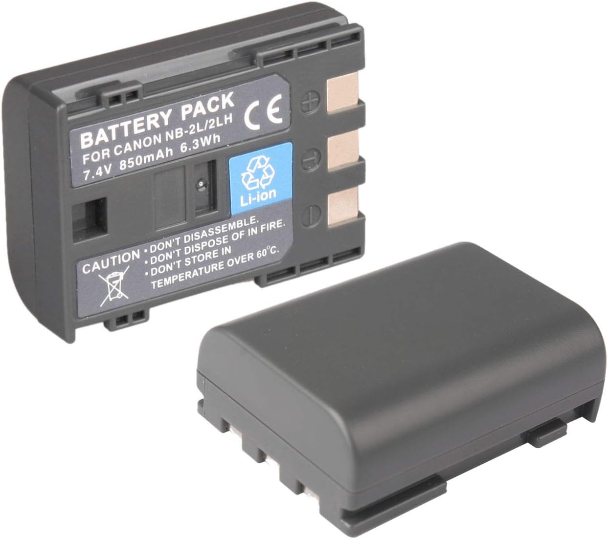 Happyjoy 2-Pack NB-2L NB-2LH High Capacity Li-ion Battery for Canon Rebel XT Rebel XTi, PowerShot G9 G7 S30 S40 S45 S50 S60 S70 S80 DC410 DC420 VIXIA HF R10 R100 R11 EOS 350D 400D Digital Camera