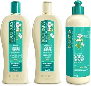 Kit Bio Extratus Hidratação para Cabelos Cacheados Shampoo e Cond. 500ml + Fin. 500g