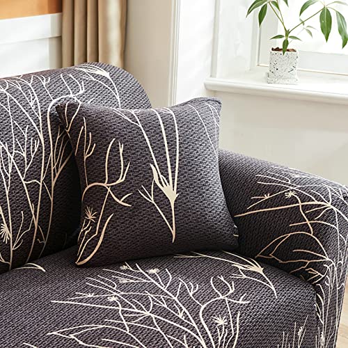 Funda de sofá con diseño de árbol para salones modernos protector elástico lavable negro 6