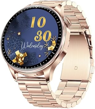 JUSUTEK 2025 New Popular Smart Watch with Built-in TWS Earphones, 1.43 inch AMOLED Metal Watch, Pop-up Hidden Earphones, Pedometer, Sensor Function, Female Function, Binaural Earphones, Bluetooth