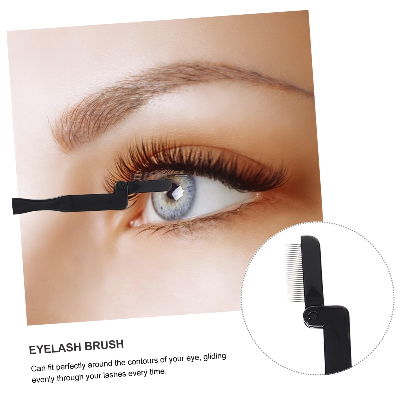 OSOLADY Eyelash Tools for False Lashes 3pcs Lash Brush Brow Comb Folding Eyelash Combs for Women