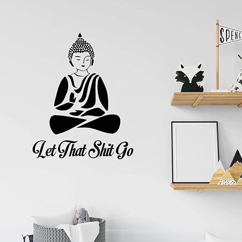 Adhesivos de pared de vinilo para decoración del hogar, versículo bíblico, Let That Shit Go, calcomanía de pared para decoración de dormitorio, 22