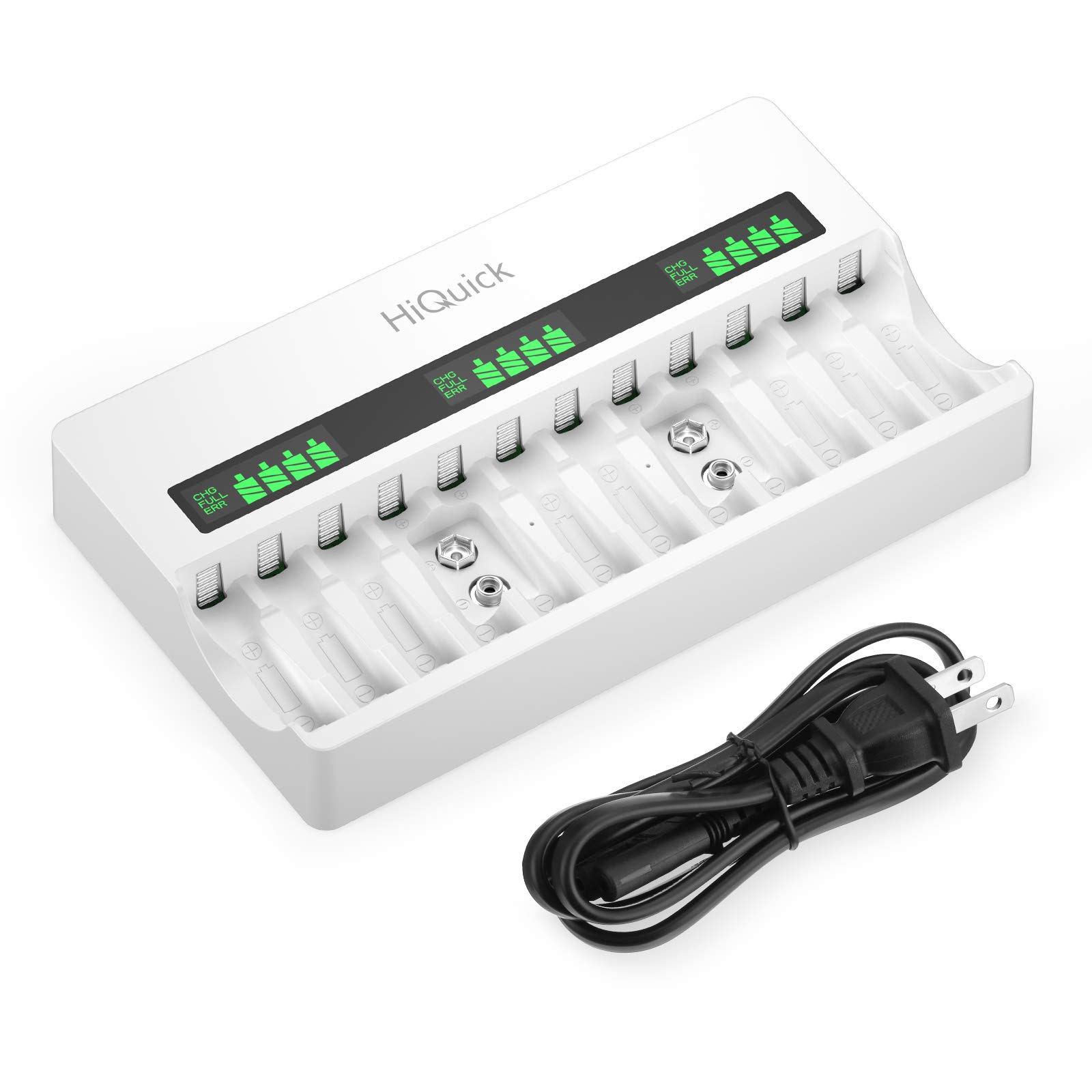 HiQuick Battery Charger for AA AAA 9V NI-MH Rechargeable Batteries