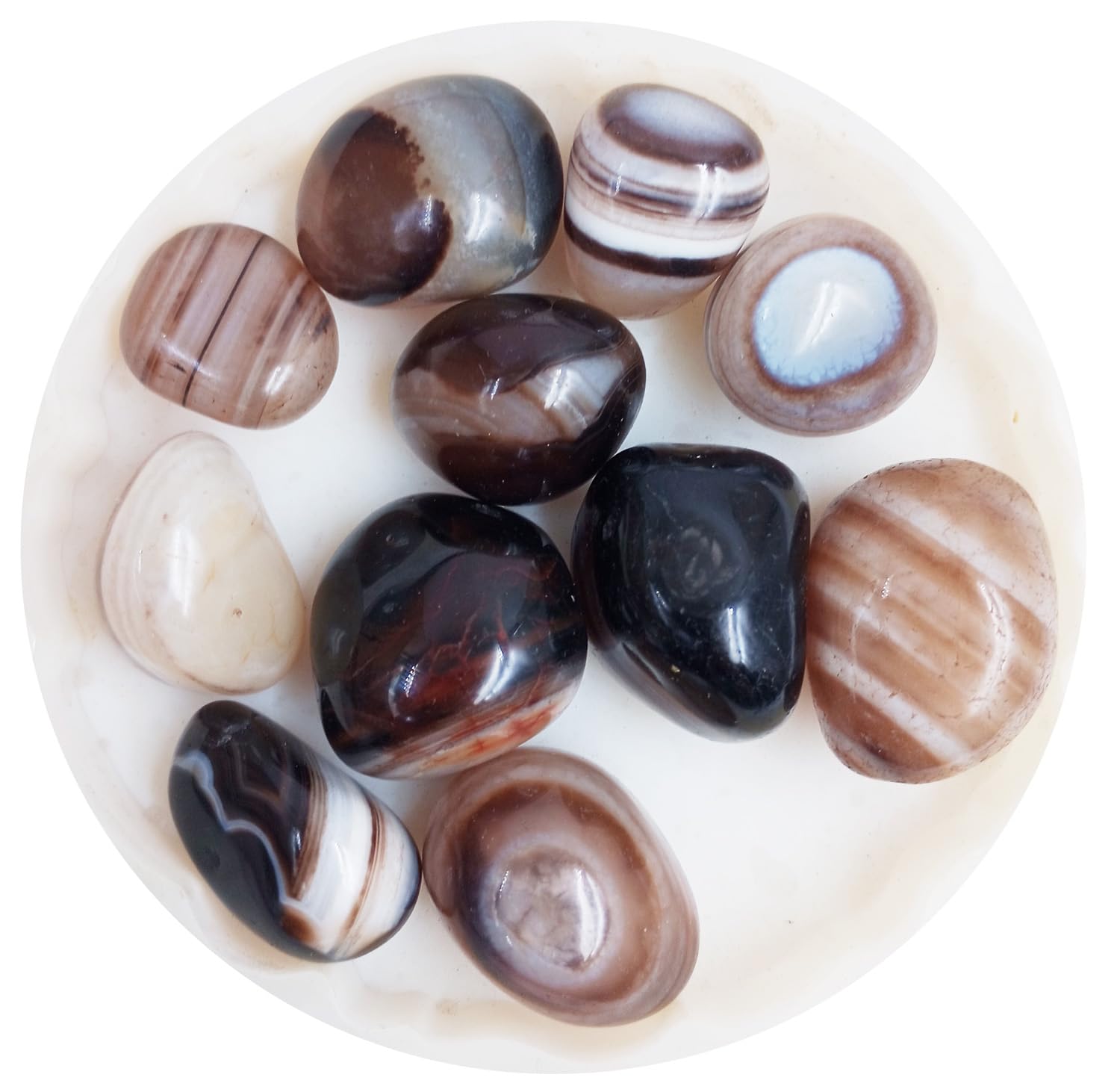 eshoppee 100 gm 100% Natural Sulemani Akik hakik Tumbled Stone Crystal Healing Gemstone Power Decorative Showpiece - 2 cm (Stoneware, Black) (B01MYYZ2ST) Amazon Price History, Amazon Price Tracker