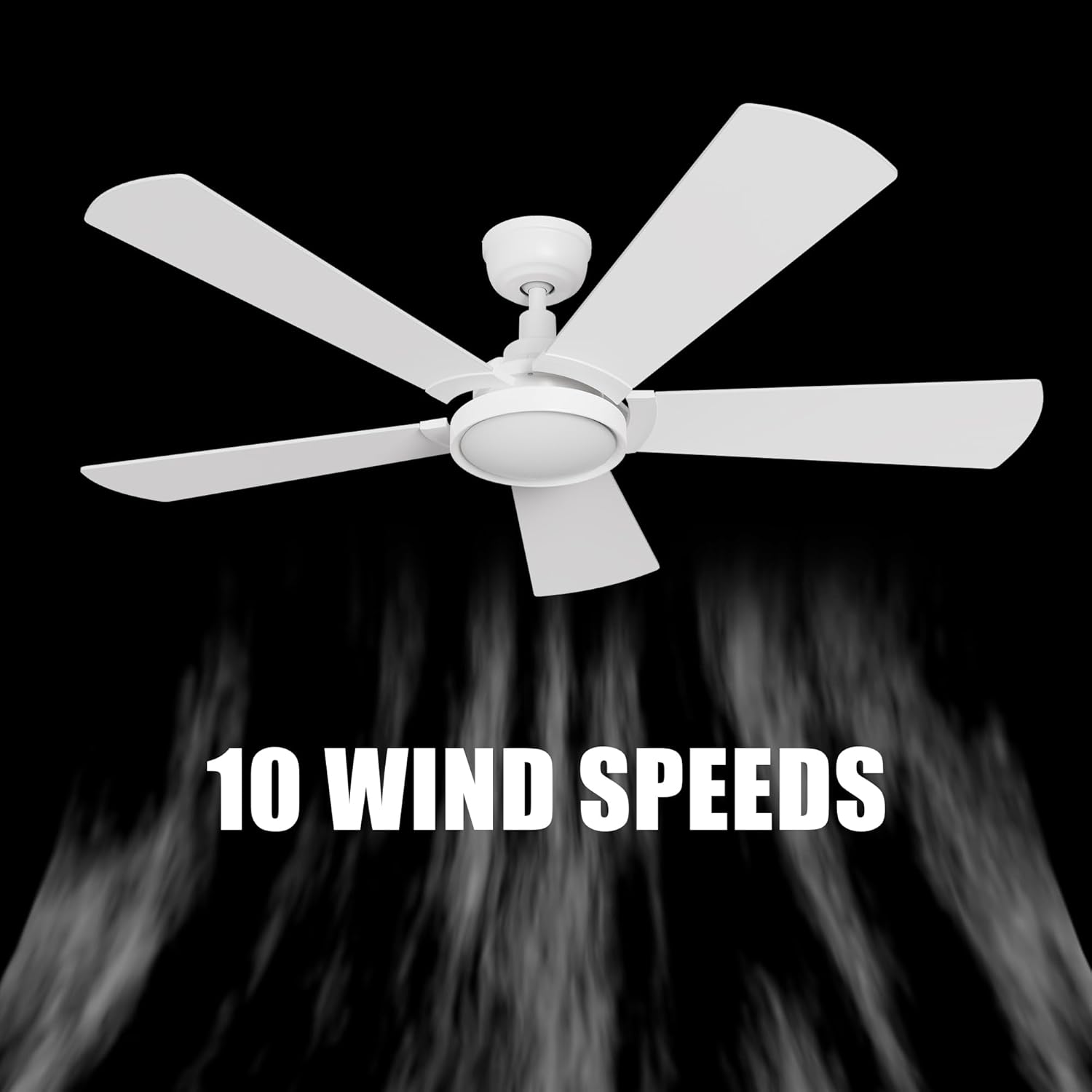 CEME 52 inches Modern Smart Ceiling Fan with Dimmable LED Lights and Remote, Compatible with Alexa/Google Home/Siri/APP, DC Motor with 12 Speeds, White, for Living Room Dining Bedroom