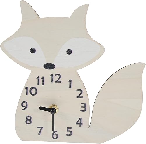 Miniatura 1 de VOSAREA Home Fox - Reloj silencioso de madera con péndulo silencioso, linda pared con forma de caricatura, colgante para sala de estar, baño