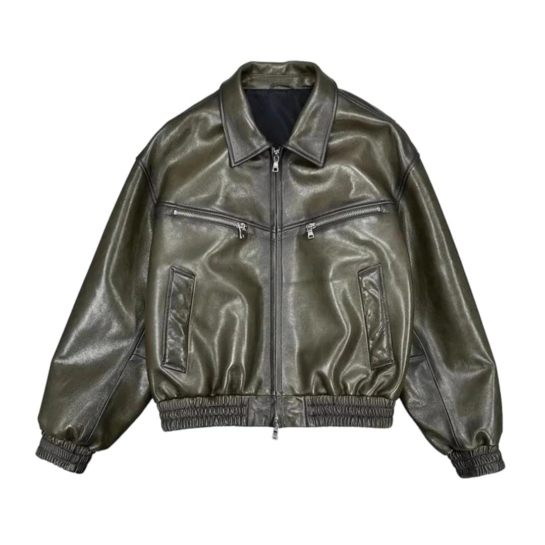 Mens Loose Fit Jacket Top Motorcycle Biker Outerwear Coat