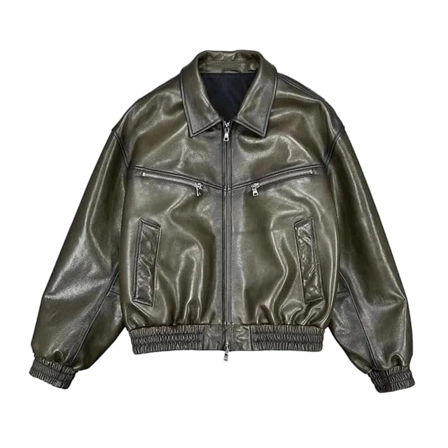 Mens Loose Fit Jacket Top Motorcycle Biker Outerwear Coat