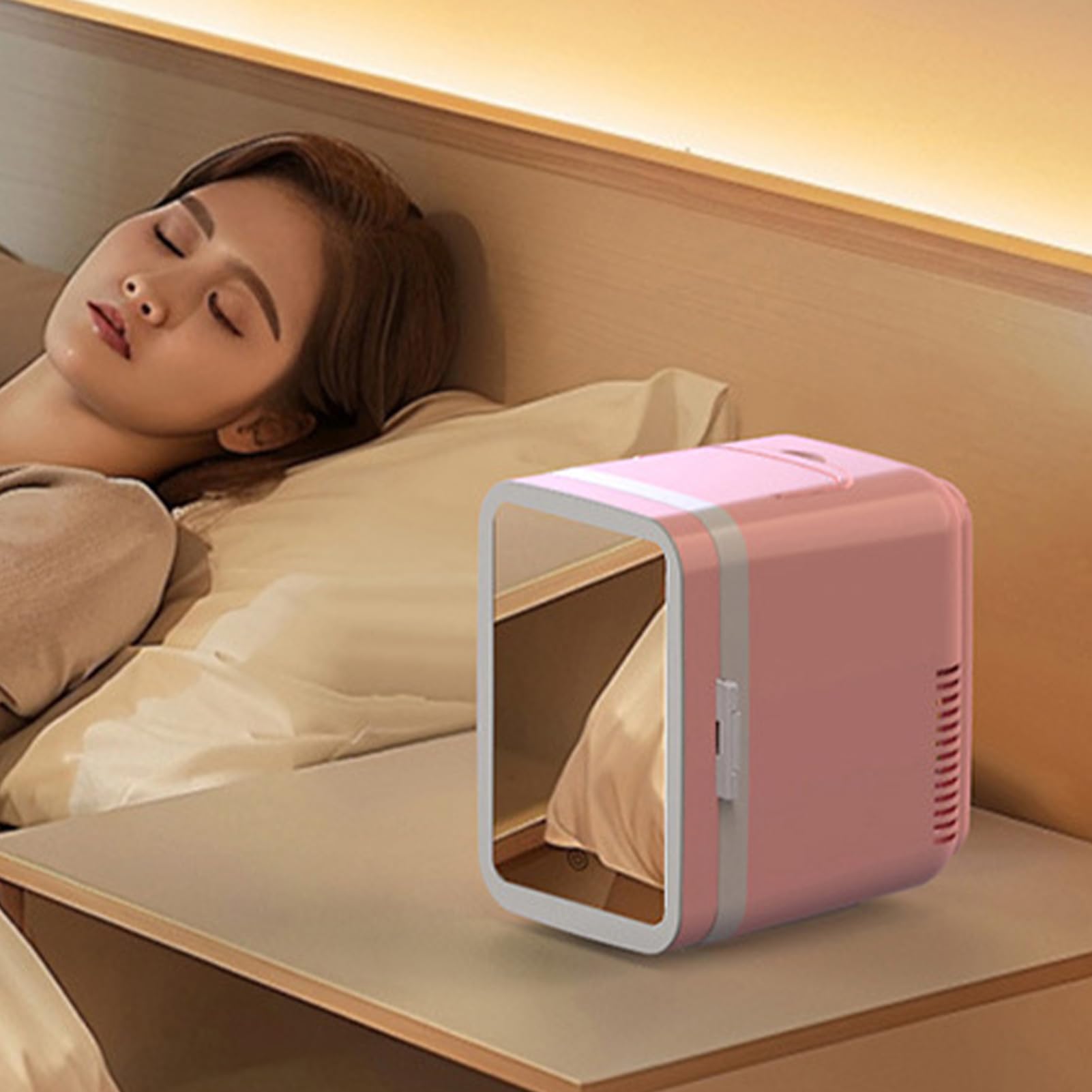 Farbiger Schönheitskühlschrank, multifunktionaler Schönheitskühlschrank | Farbenfroher Beauty-Kühlschrank - kühlere und wärmere thermoelektrische Kühlschrank für Hautpflege, Make-up, Kosmetik