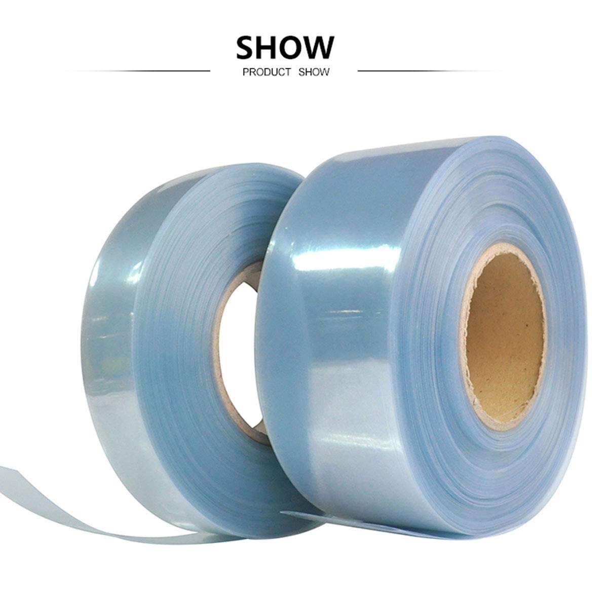 Guaina termorestringente piatta in PVC, Guaina termorestringente in PVC 5 pezzi trasparente piatta larghezza 70-95 mm 1 kg(95Mm(34M))