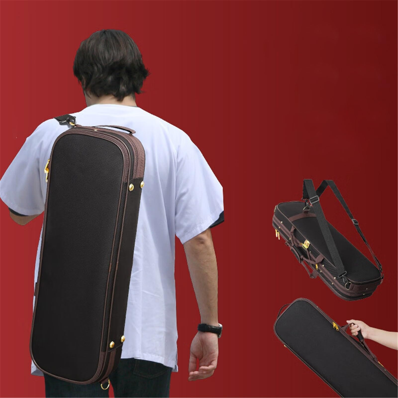 Custodia Per Violino Borsa Per Violino Monospalla E Due Spalle Leggera Antipressione Scatola Oxford Antiurto E Anticaduta Custodia professionale per violino(Black,1/4)