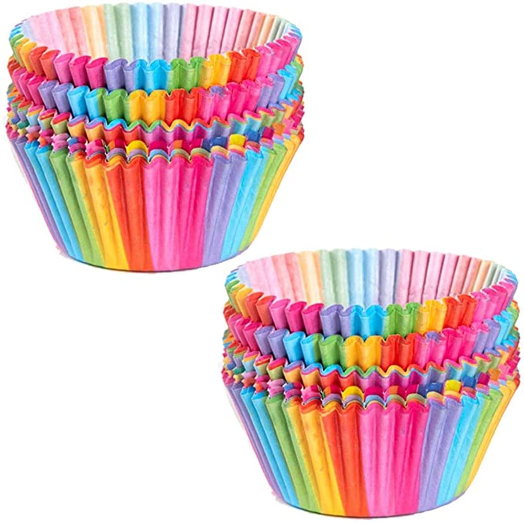 Cupcake Cases, 100pcs Paper Cupcake Liners Mini Muffin Cases Baking Wrappers for Cake Balls Pastry Cookies Dessert, 5*6.8*3.2cm, Mixed Colors