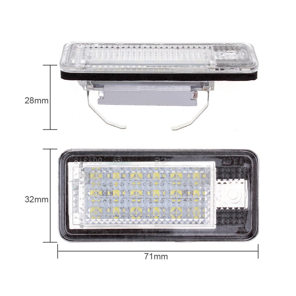 MARCHFA 2 x 18 LED Luz de matrícula Canbus Error para A6 C6 Q7 A4 B7 A4 B6 8E A3 S3 A8 S8 S6 RS4 RS6