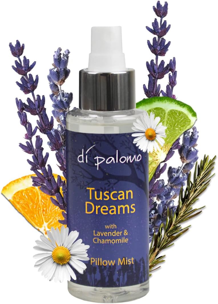 Di Palomo Vegan Tuscan Dreams Pillow Mist 100ml | Pillow Spray for Deep Sleep Aid & Anxiety Relief | Chamomile & Lavender Pillow Spray Sleep | Scented Mist with Chamomile & Lavender Essential Oils