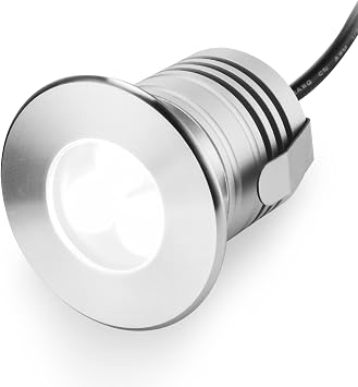 LED Underwater Pool Lights, 3W 12V-24V DC, IP68 Waterproof, Stainless Steel Aluminum, lamp for Inground Swimming Pools Ponds Fountains Steps,Cool White6000K