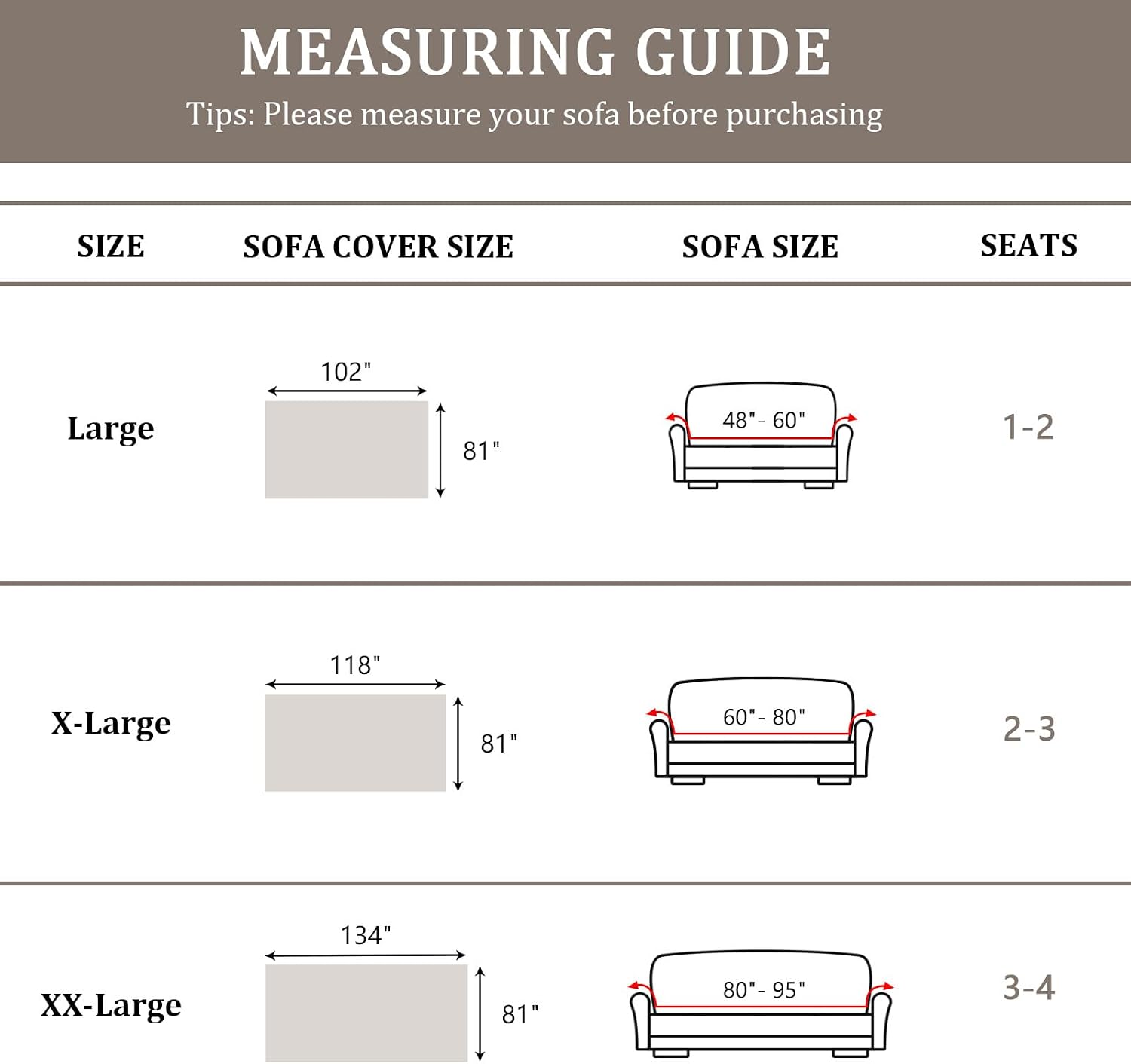 100% Waterproof Couch Covers for Pets 81"x118" Extra Wide Non-Slip Water Resistant Sofa Cover Outdoor Leakproof Couch Furniture Protector for 3-4 Cushion Sectional Couch Washable (Beige)