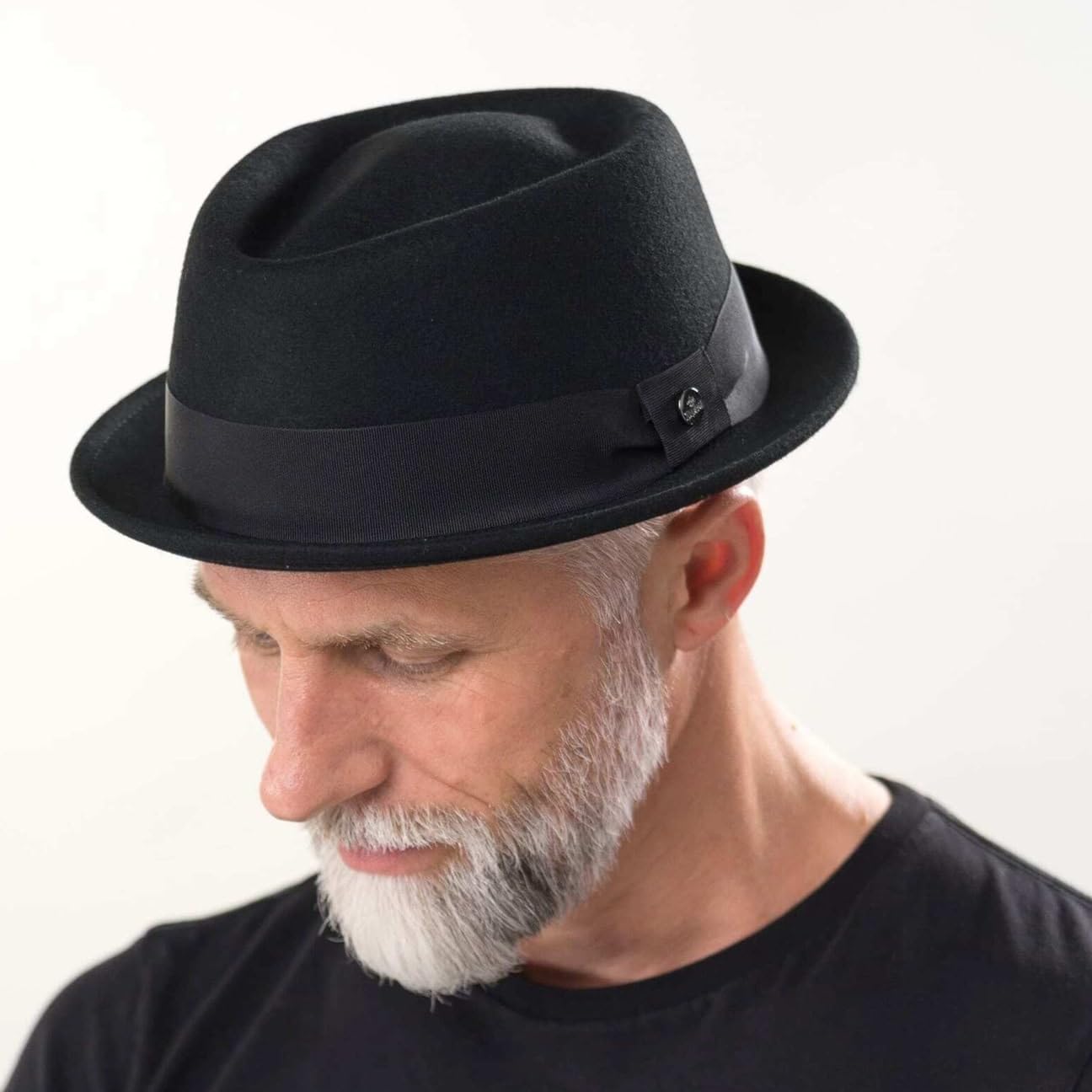 Lierys Chapeau Classic Porkpie Femme/Homme - Made in Italy en Feutre de Laine avec Ruban Gros Grain Hiver Automne Ete Printemps Printemps-ete