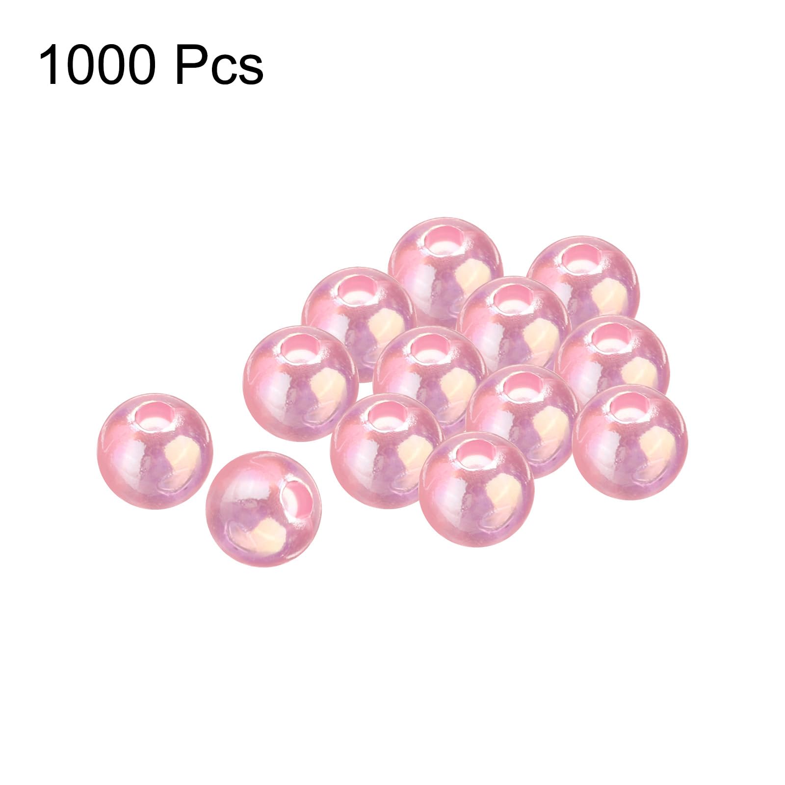 QUARKZMAN 1000 Perline Rotondo Acrilico Colori AB 6mm Perline Distanziali Sfuse con Foro per Orecchini Braccialetto Collana Portachiavi, Viola AB