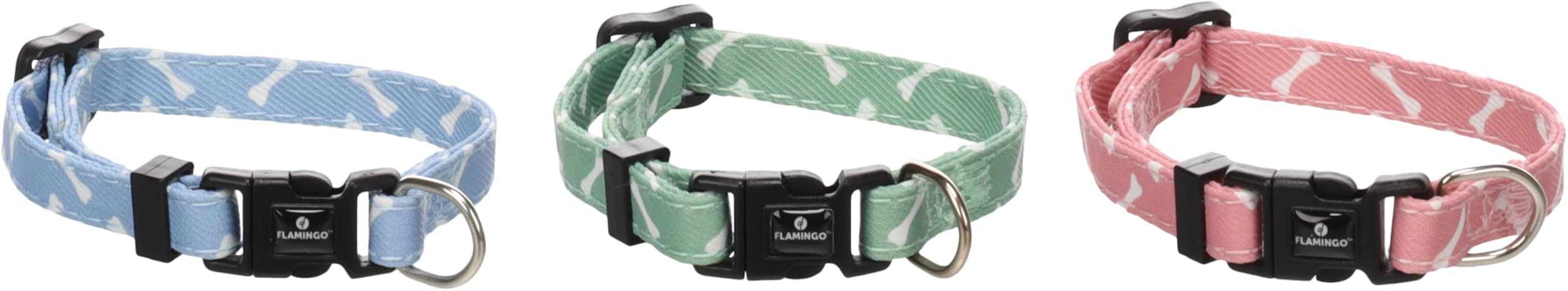 Flamingo Dog Collar Puppy Sari Multiple colours XXS 15-25cm 10mm