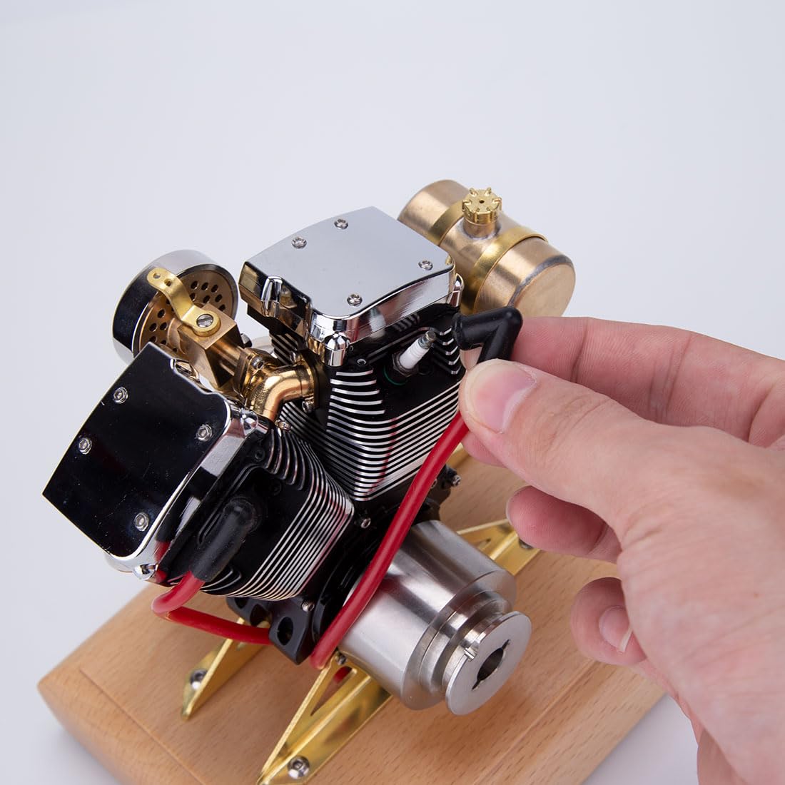 MechPuConToy Engine Model Kit That Works, 185-Type Micro Single-Cylinder 4-Stroke Air Cooling Mechanical Ignition Engine Model For Classic Vintage Tractor, Physics Science Experiment For Youth Adult