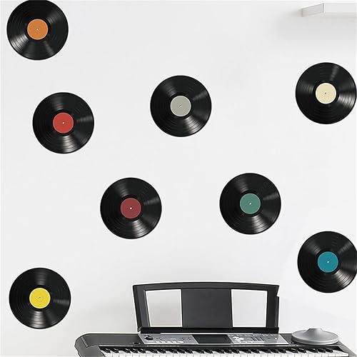Miniatura 3 de 8 calcomanías de pared para discos de vinilo, 9.6 pulgadas, cubierta de álbum de CD, despegar y pegar, decoración de dormitorio para el hogar,