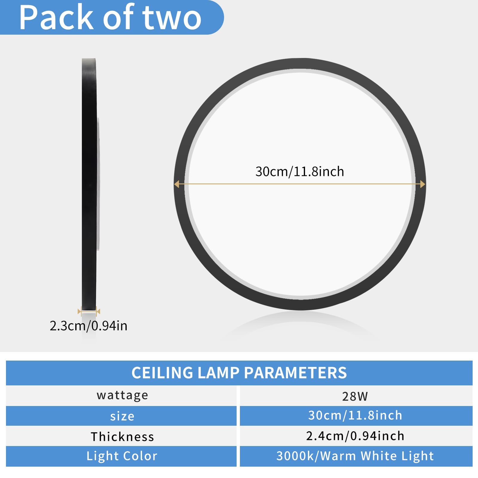 Mikeru 2pack Ceiling Light - Image 2