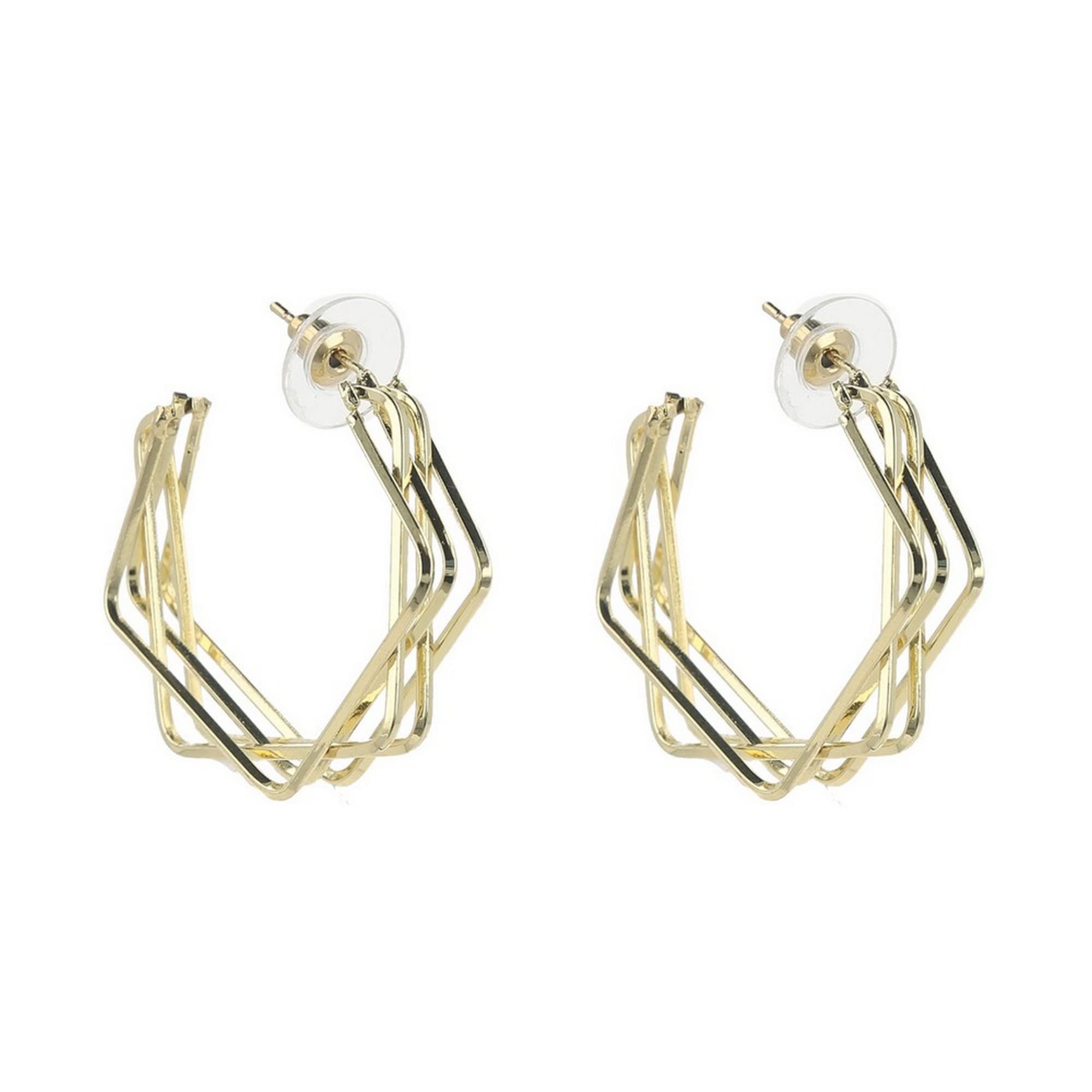 Ishhaara Golden Square Hoop Earrings For Women And Girls ISH-T40 (B09H4JTJ3J) Amazon Price History, Amazon Price Tracker