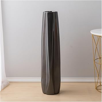 Large Flower Tall Vases for Home Decor - Modern Ceramic Floor Vase for Living Room, Office, Farmhouse - Multifunctional Decorative Ornaments