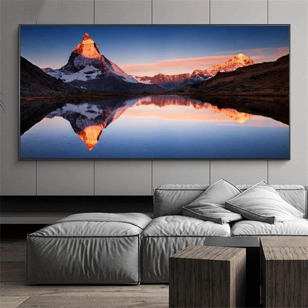 DIY 5D diamentowy obraz dla dorosłych zachód słońca krajobraz, diamentowy obraz według numerów zestaw duży pełny wiertło kryształ górski haftowanie obrazy haft krzyżykowy sztuka rzemiosło do dekoracji ścian domu - 90 x 270 cm, 35 x 106 cali