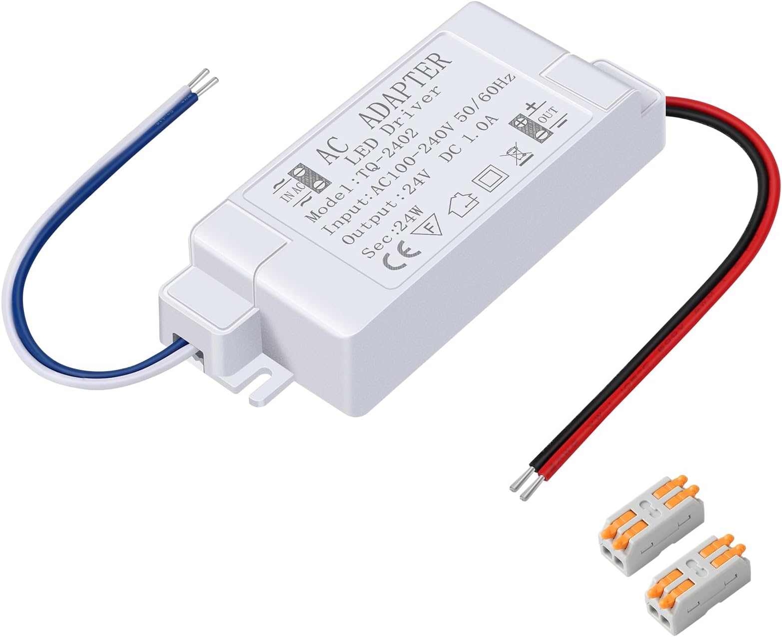 24V Power Supply LED Driver 24W 1A 110V AC to 12V DC Converter for LED Strip, Spotlight Cabinet Lights, and Indoor Lighting