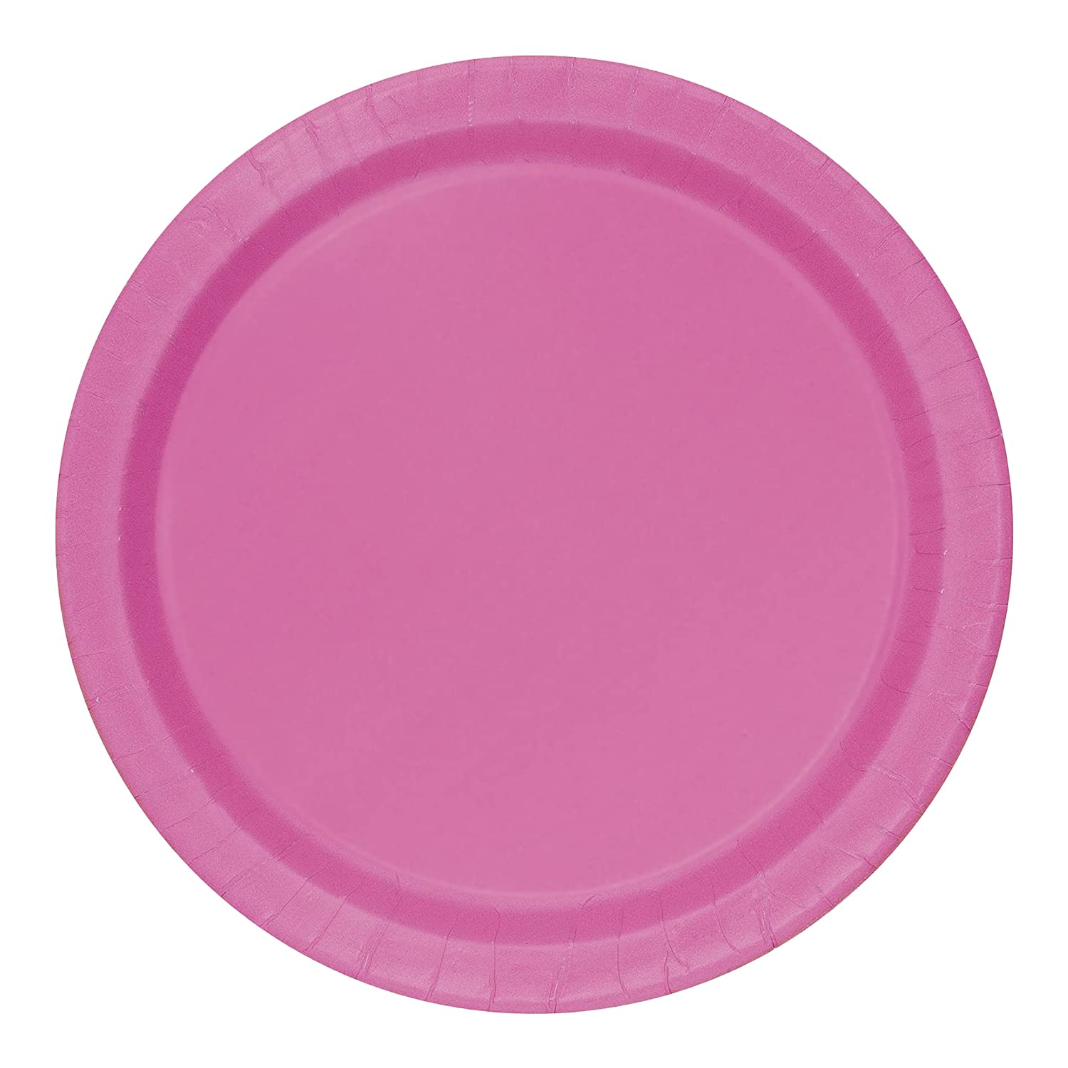 Trimming Shop 9" Heavy Duty Round Dessert Plates Hot Pink Disposable Plates 23cm, 16 Pack - Colour Themed Paper Tableware for BBQs, Weddings, Anniversary, Birthday, Multipurpose Occasions — image 1