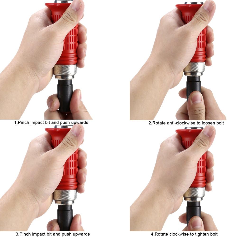 Multi-Piece Screwdriver Bits Kit and Hand Impact Driver Set, 1/4 Drive Heavy Duty Multi-Function Lightweight Handle Tool with Storage Case
